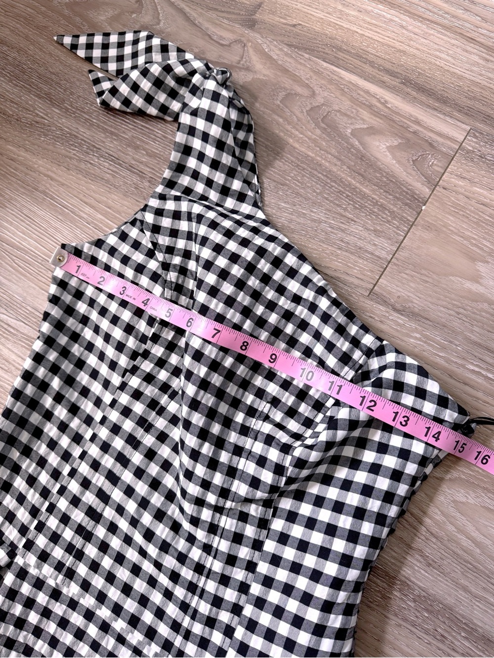NWT Anthro Gingham One-Shoulder Midi Dress XS - Picture 12 of 15